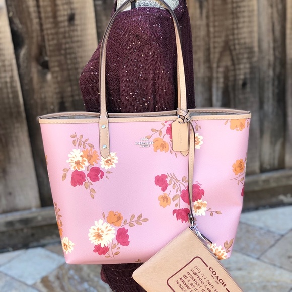 NWT Coach Floral reversible Tote&wristlet&wallet - Picture 4 of 8